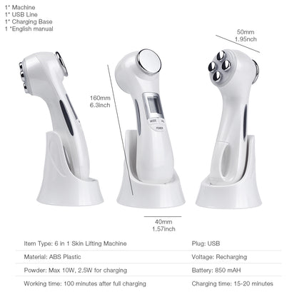 6-in-1 LED Skin Massage Beauty Device