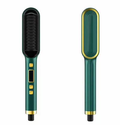 LCD Hair Straightening Comb with Curling Iron